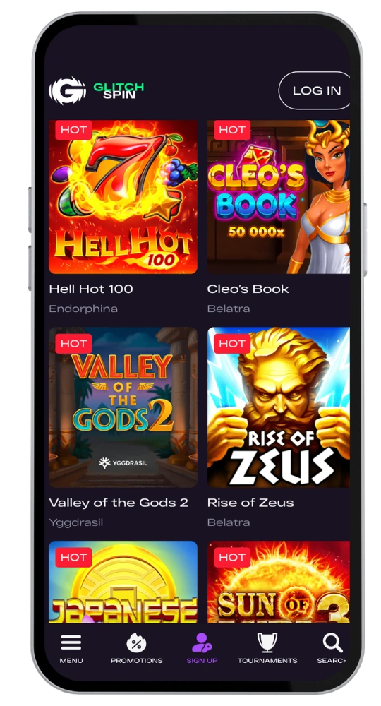 GlitchSpin Casino sign in